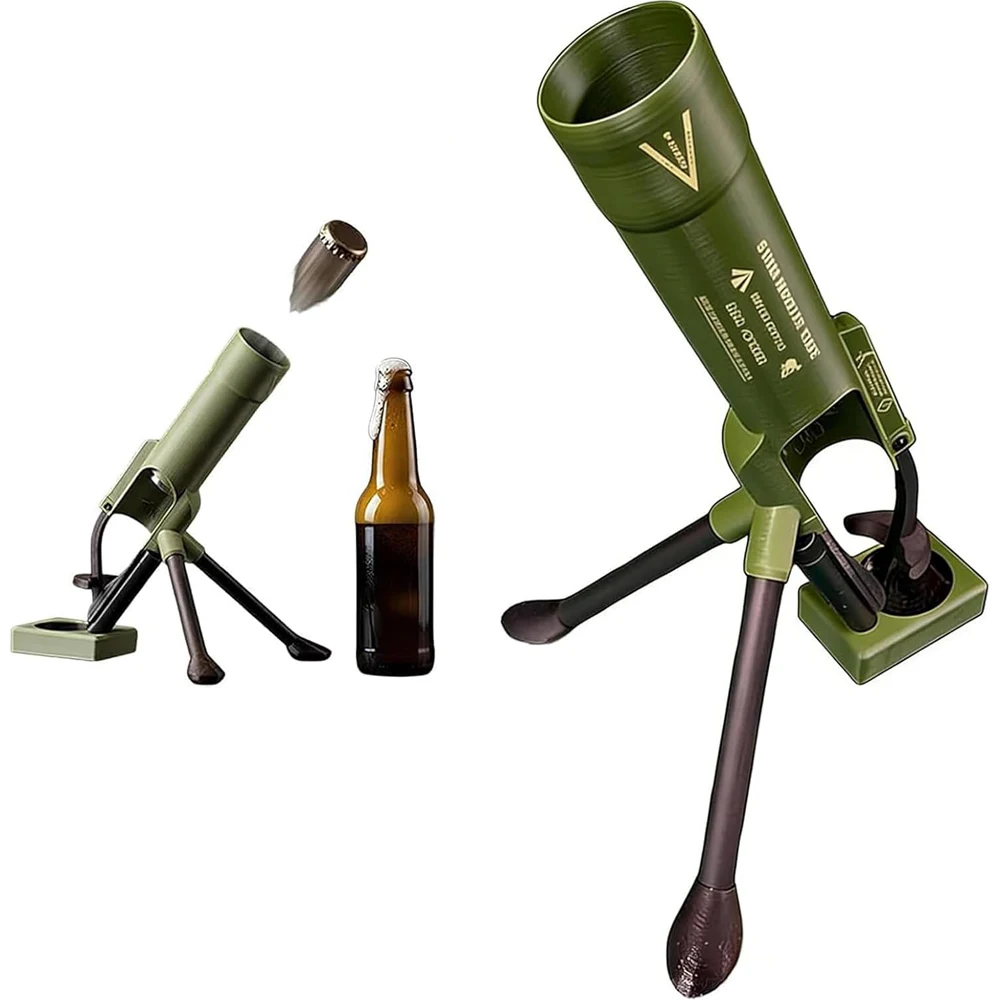 Mortar Bottle Opener - Launches Beer Caps Into the Air, Funny Gift for Men