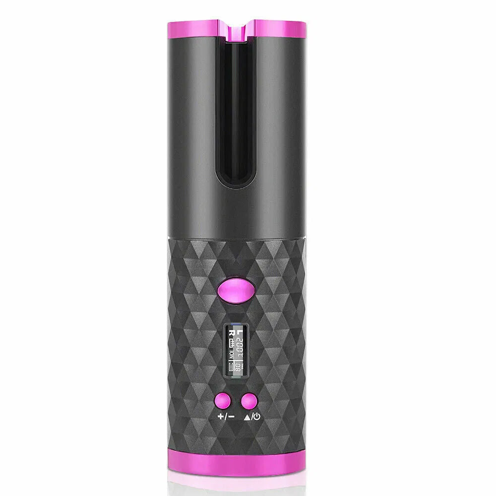 Cordless automatic curling iron