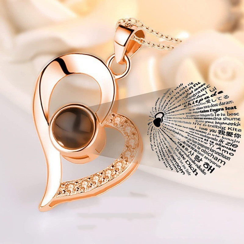 I love you in 100 languages projection necklace