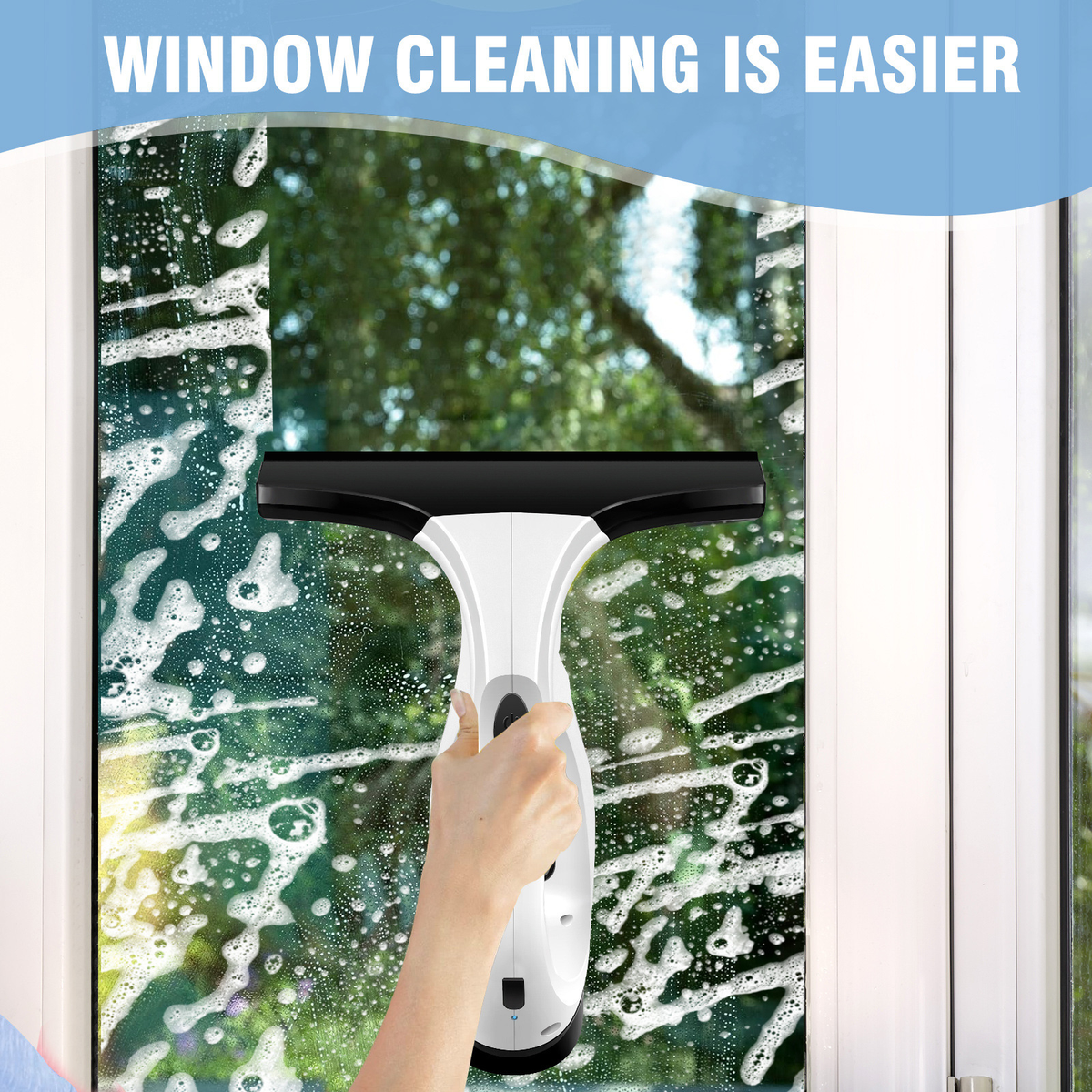 Cordless Window Vacuum Cleaner - Streak-Free Glass, Mirrors & Showers in Minutes