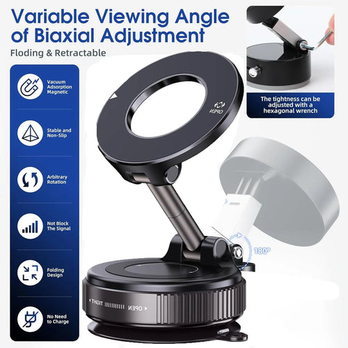 360° Magnetic Vacuum Suction Phone Holder