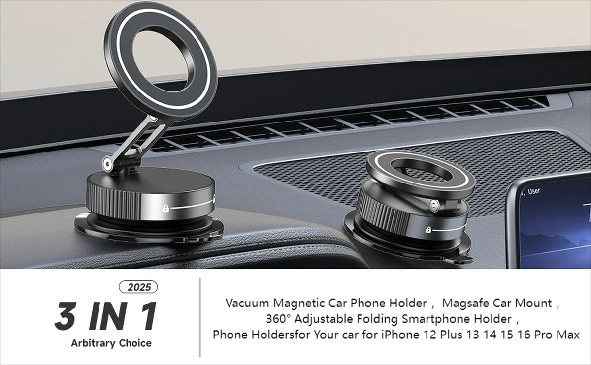 360° Magnetic Vacuum Suction Phone Holder