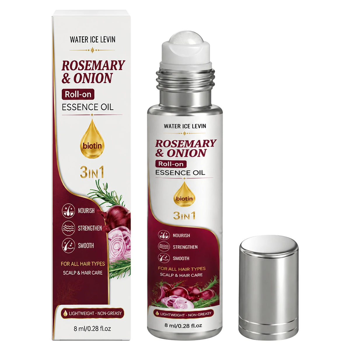 Rosemary & Onion Roll-On Hair Oil with Biotin, 8ml