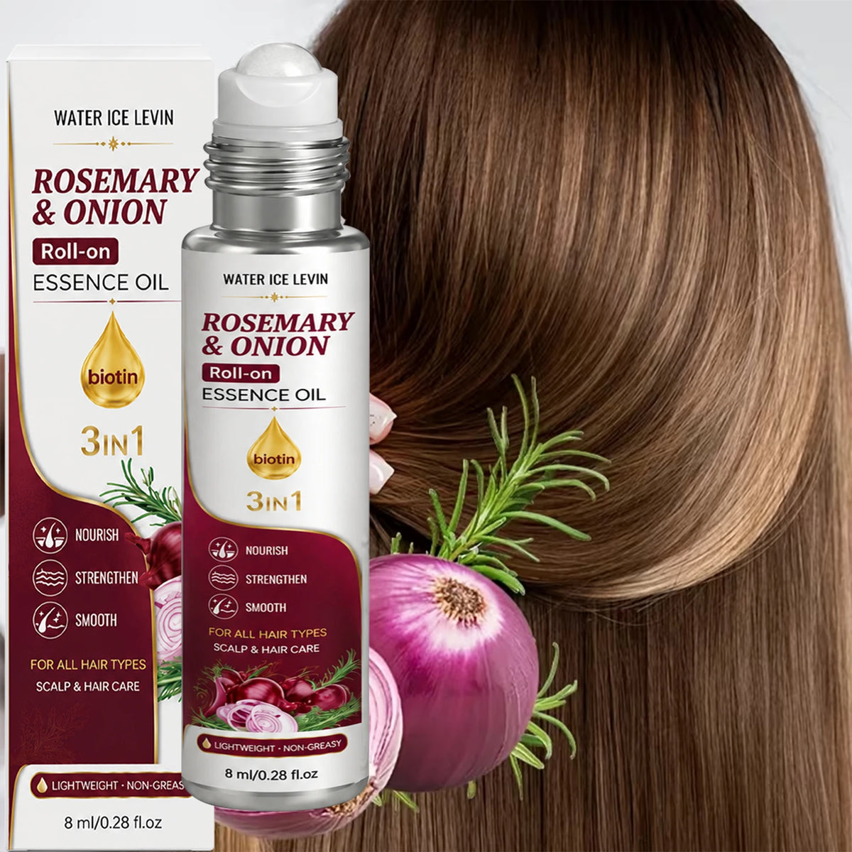 Rosemary & Onion Roll-On Hair Oil with Biotin, 8ml