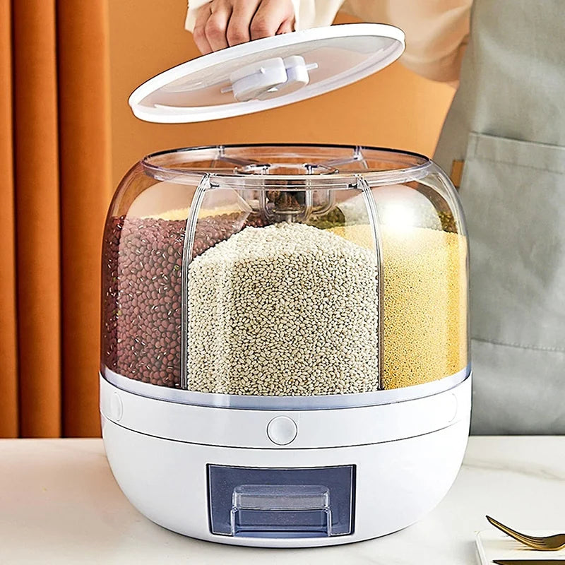 Automatic Rotating Grain & Rice Dispenser Storage Container