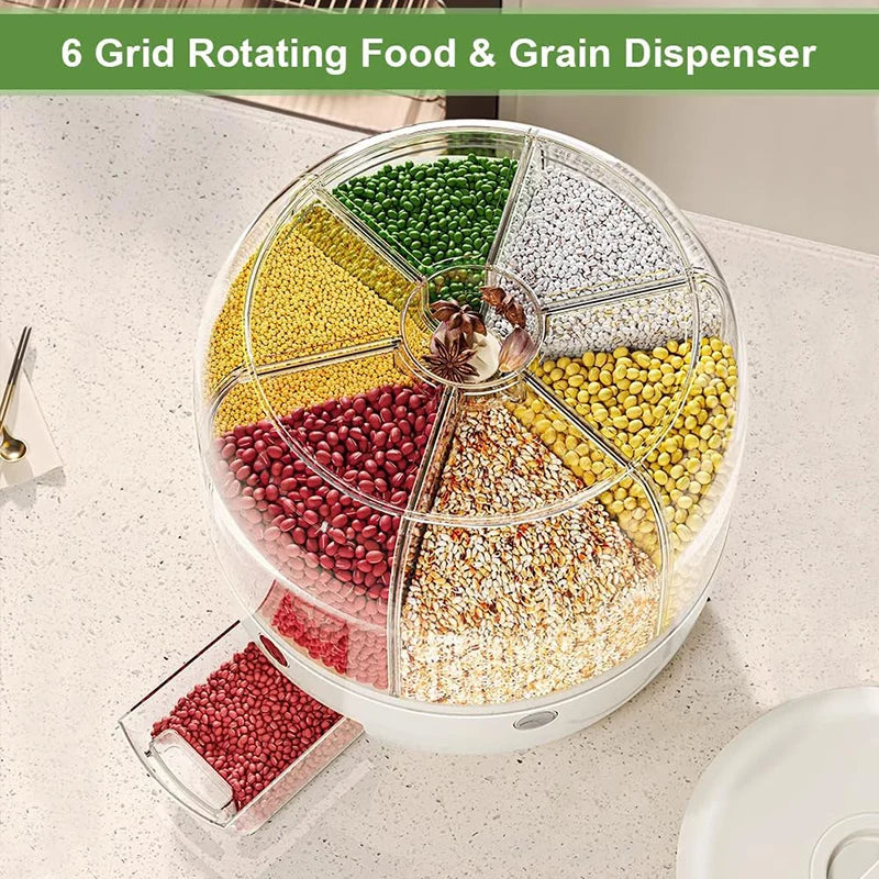 Automatic Rotating Grain & Rice Dispenser Storage Container