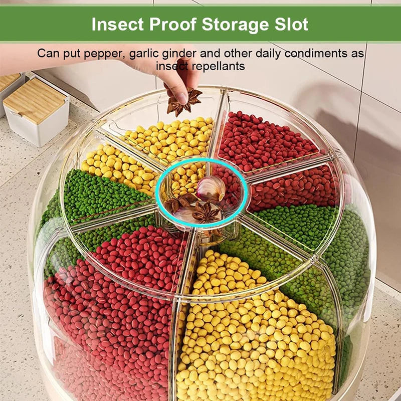 Automatic Rotating Grain & Rice Dispenser Storage Container