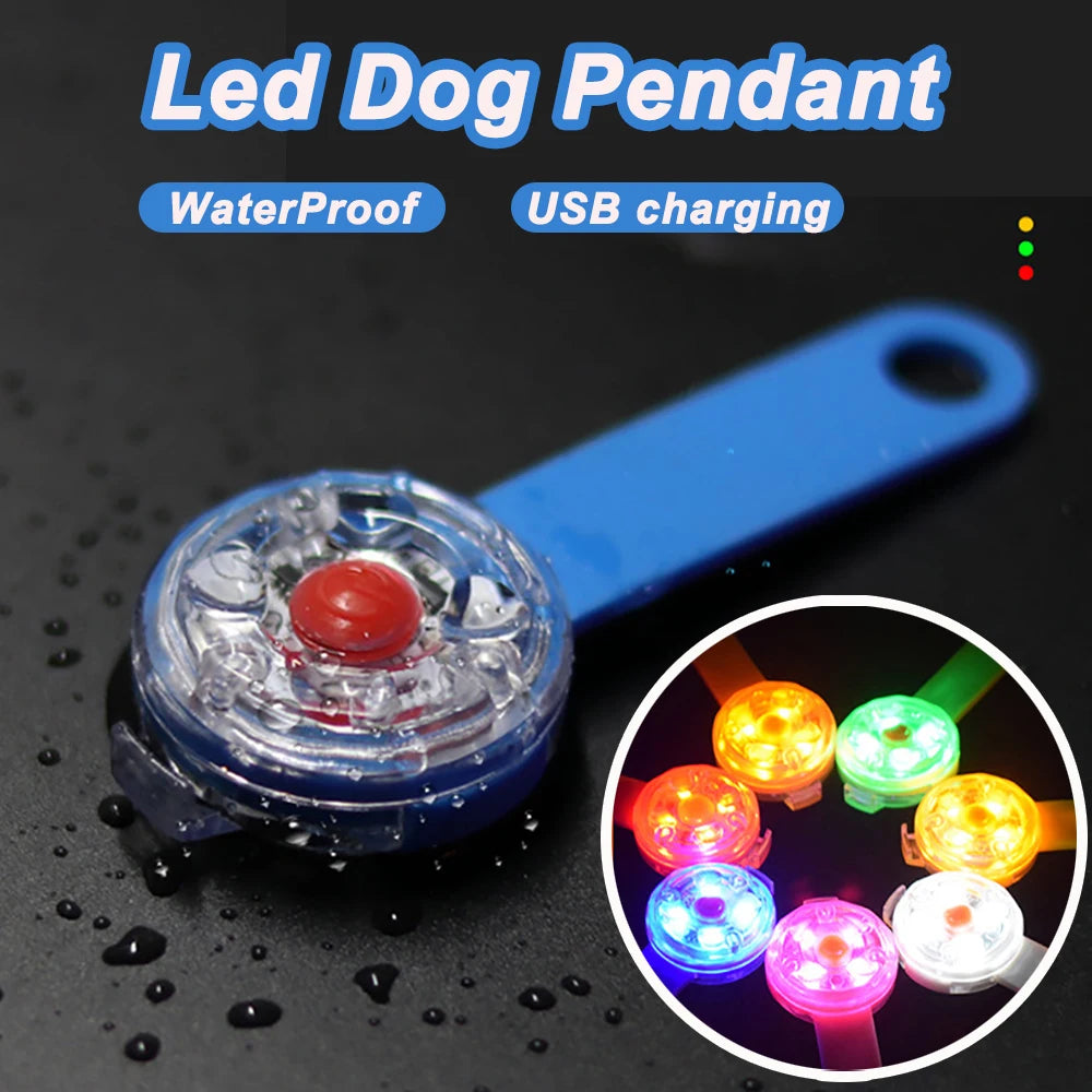 LED Pet Collar Light, Waterproof Clip-On Safety Pendant