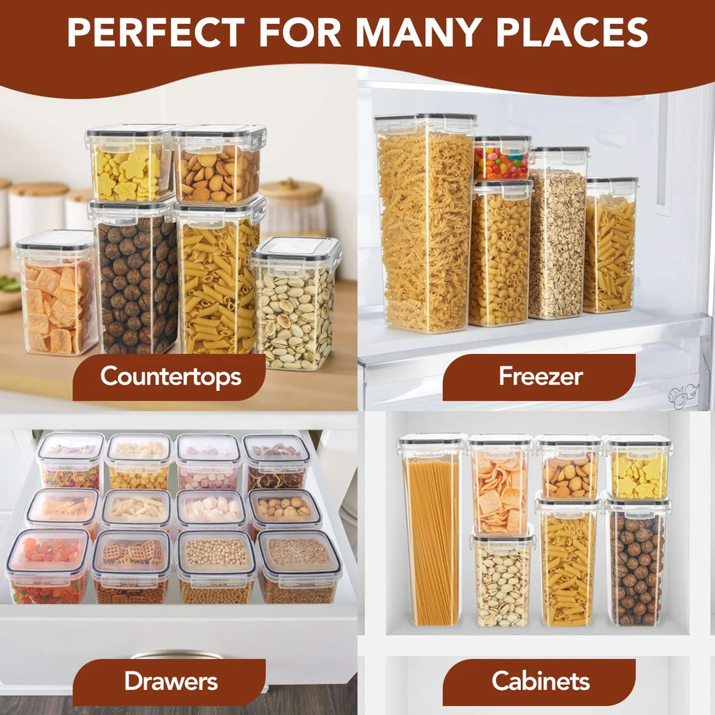 10-Piece Airtight Food Storage Containers Set - Kitchen Pantry Organizer