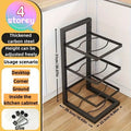 Adjustable Pot & Pan Organizer Rack, Multi-Tier Steel Kitchen Cabinet Storage