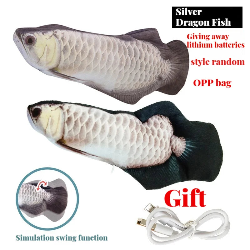 Electric Flopping Fish Cat Toy, USB Rechargeable