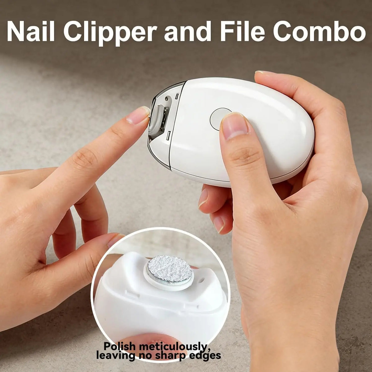 2-in-1 Electric Nail Trimmer & Filer with LED Light