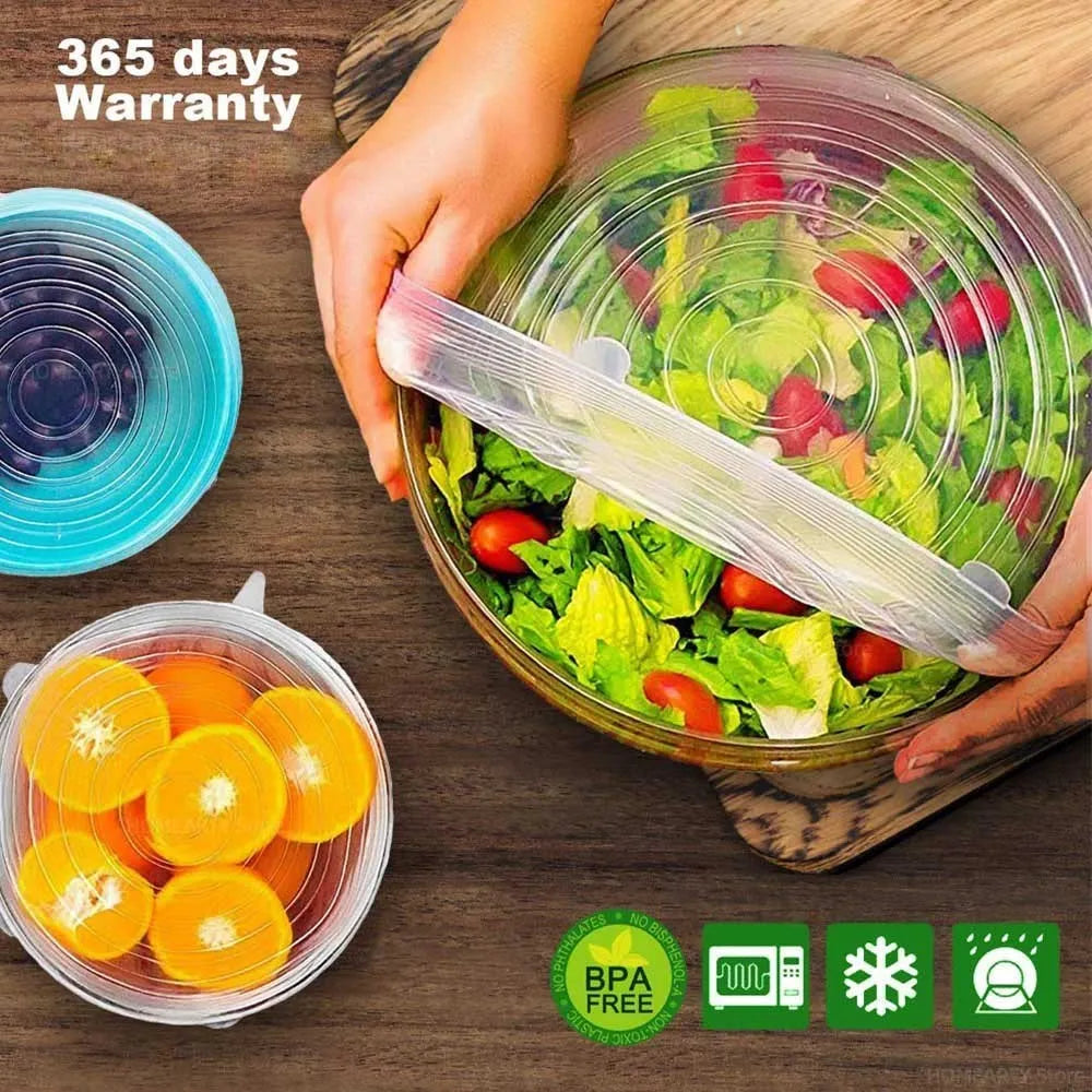 Reusable Silicone Stretch Lids, 6 Sizes (6-Pack)