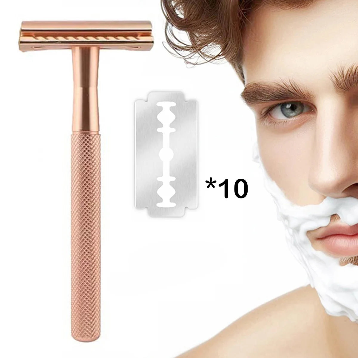 Weighted Double Edge Safety Razor for Men with 10 Blades