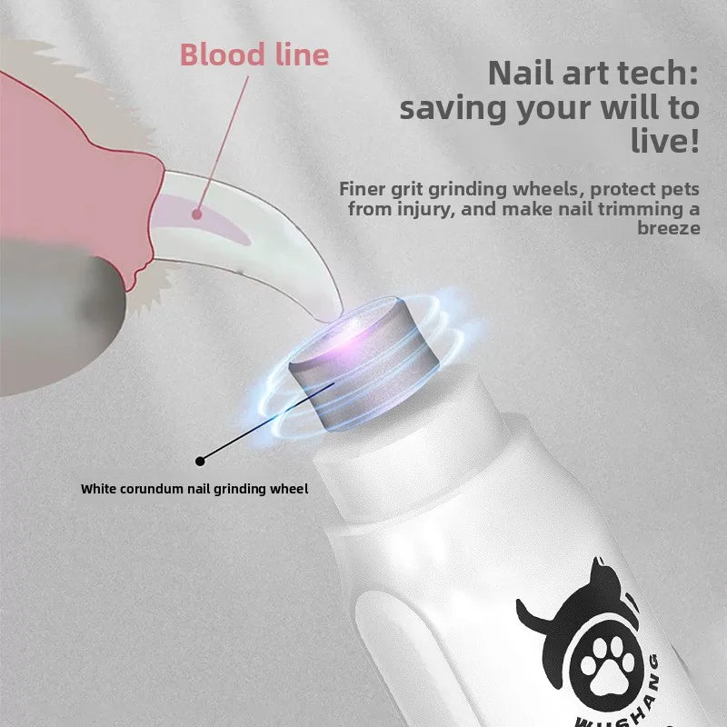 Electric Pet Nail Grinder with LCD Display & 3 Grinding Heads