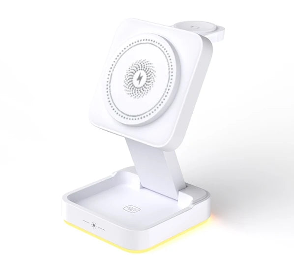 3-in-1 Foldable Magnetic Charging Station - Fast Wireless Charger for iPhone, Apple Watch & AirPods