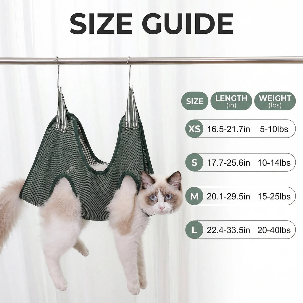 Pet Grooming Hammock for Nail Trimming, Cats & Small Dogs
