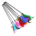 Cat Feather Wand Toys with Bell, 5-Piece Set