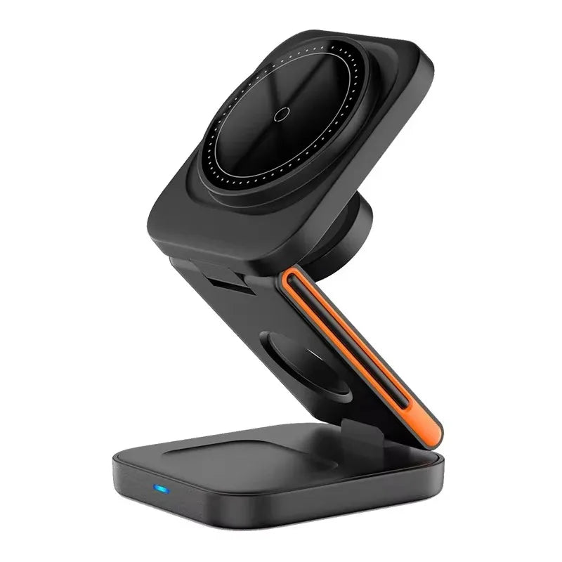 3-in-1 Foldable Magnetic Charging Station - Fast Wireless Charger for iPhone, Apple Watch & AirPods