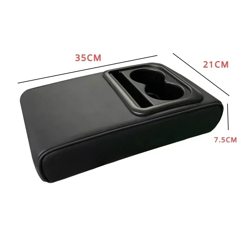 Car Center Console Armrest Cushion with 2 Cup Holders