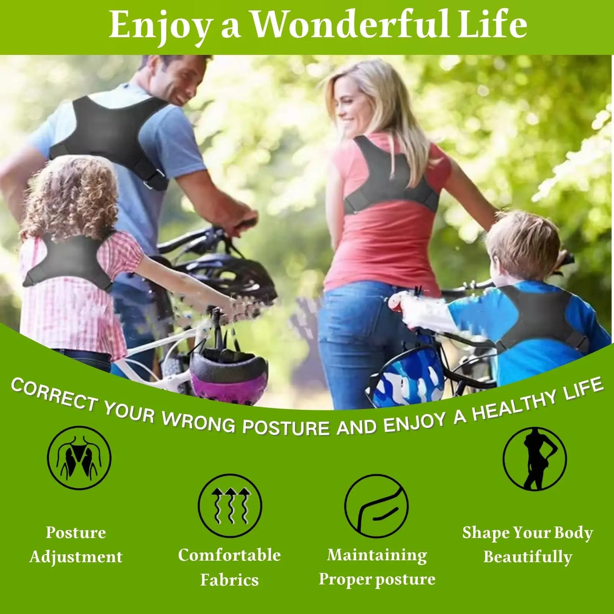 Posture Corrector Back Brace Adjustable Support For Better Posture