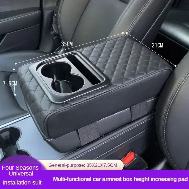 Car Center Console Armrest Cushion with 2 Cup Holders