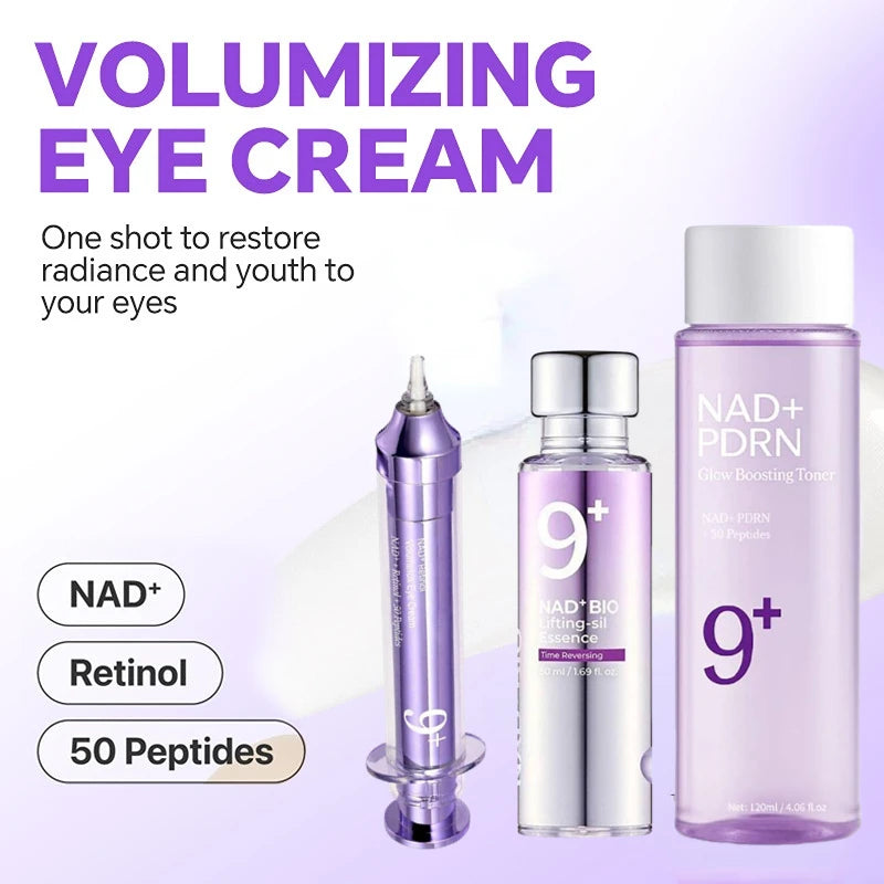 NAD+ Peptide Skincare Set: Glow Toner, Firming Serum & Eye Cream