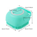 Dog Bath Brush with Shampoo Dispenser, Soft Silicone Massage Scrubber