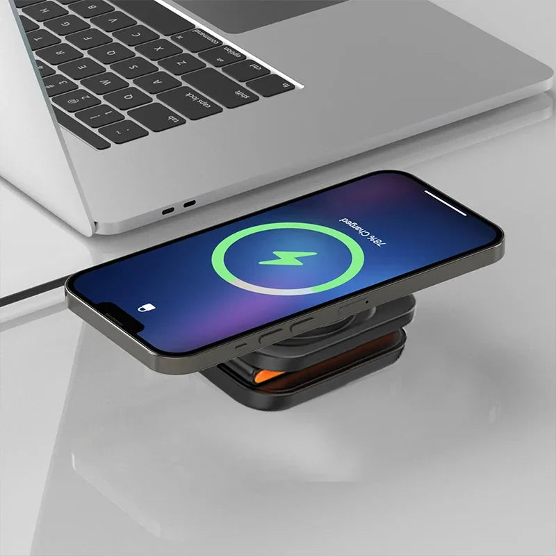 3-in-1 Foldable Magnetic Charging Station - Fast Wireless Charger for iPhone, Apple Watch & AirPods