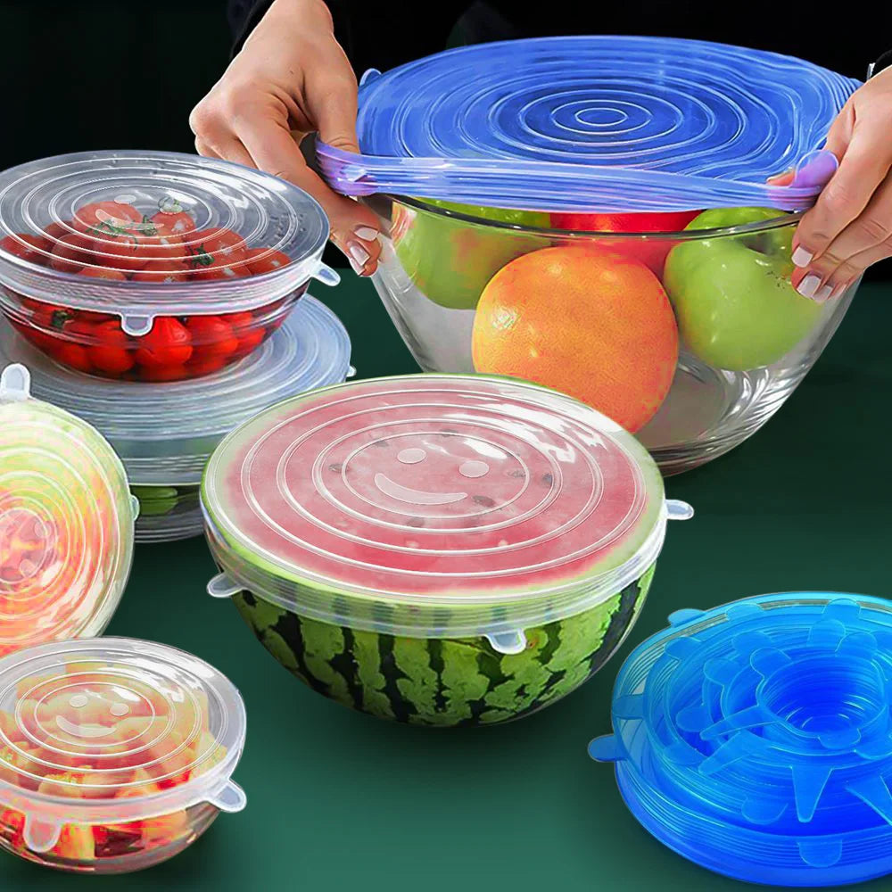 Reusable Silicone Stretch Lids, 6 Sizes (6-Pack)