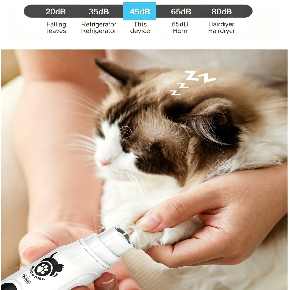 Electric Pet Nail Grinder with LCD Display & 3 Grinding Heads