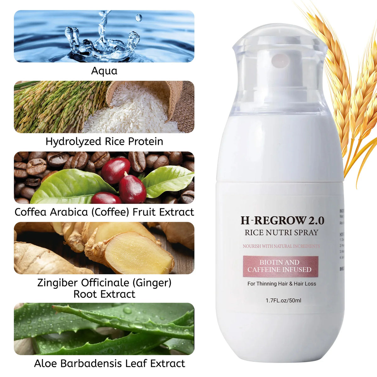 Fermented Rice Water Hair Growth Serum - Scalp Treatment Spray