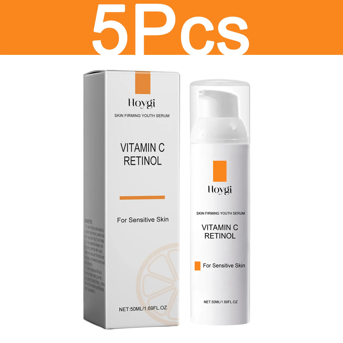 HOYGI Vitamin C & Retinol Face Serum, Brightening & Moisturizing, 50ml