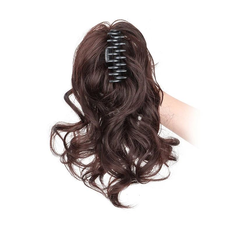 Claw Clip Ponytail Extension, 12 Inch Short Curly Synthetic Hairpiece