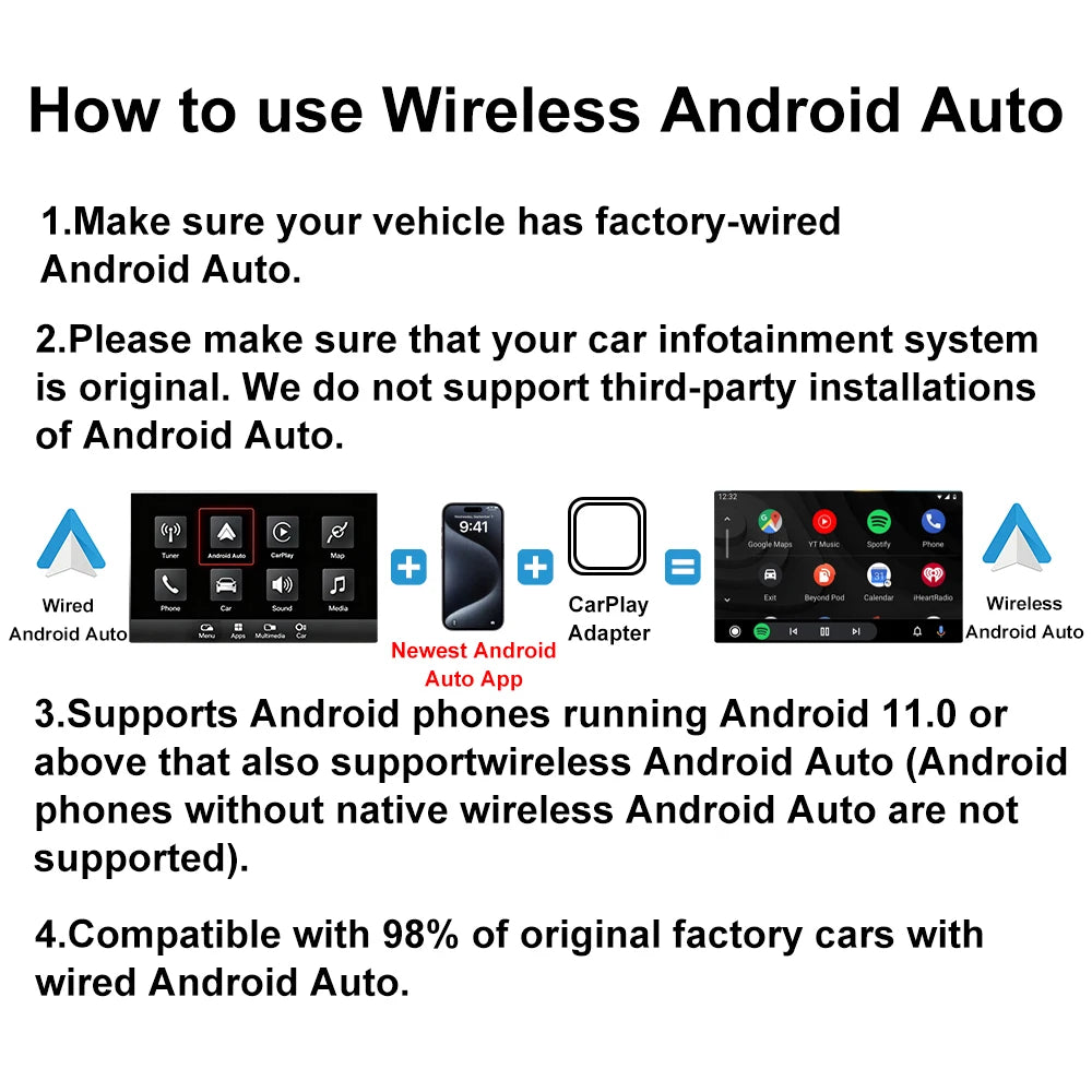 2-in-1 Wireless CarPlay & Android Auto Adapter