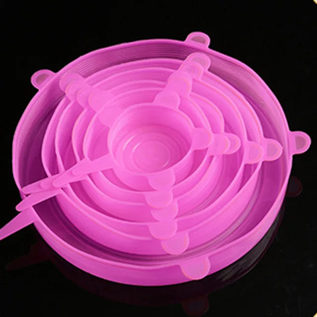 Reusable Silicone Stretch Lids, 6 Sizes (6-Pack)