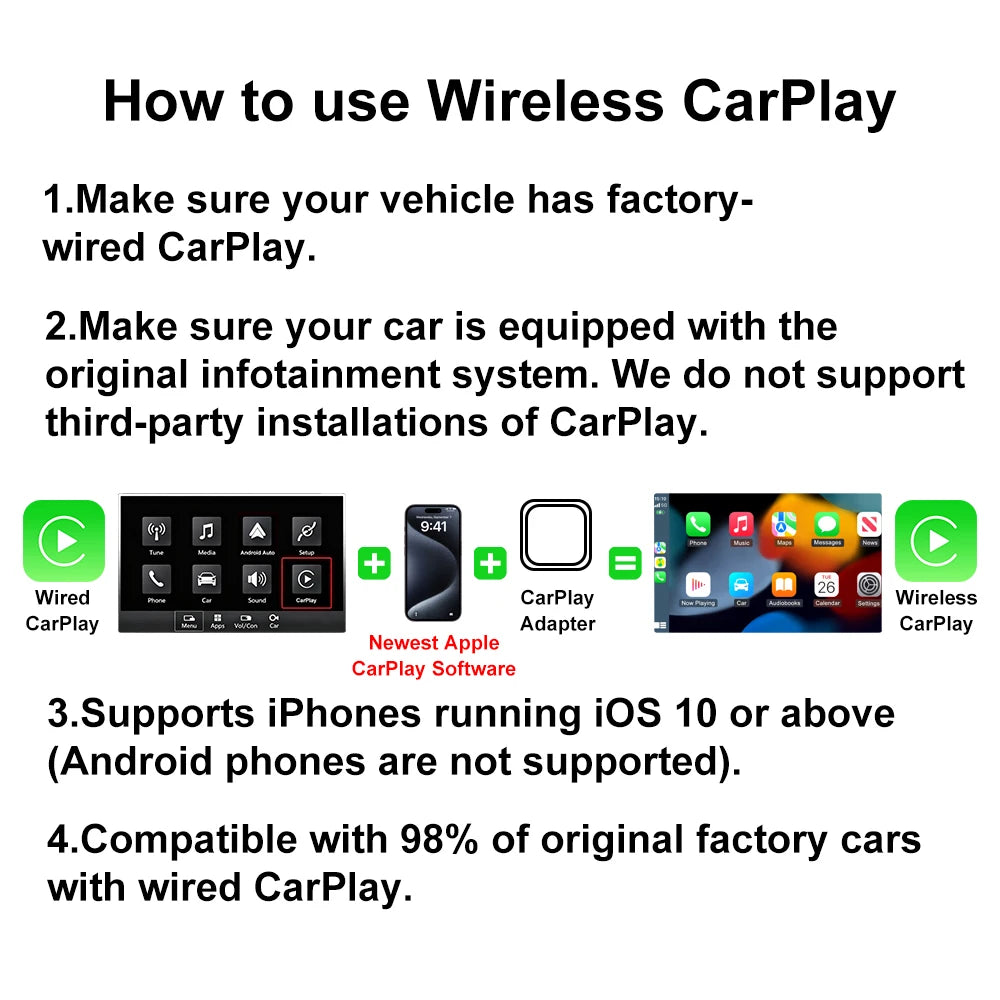 2-in-1 Wireless CarPlay & Android Auto Adapter