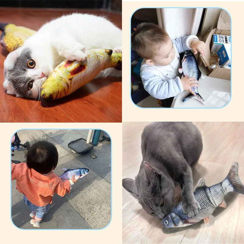 Electric Flopping Fish Cat Toy, USB Rechargeable