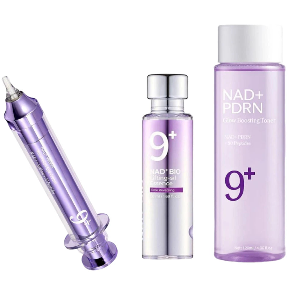 NAD+ Peptide Skincare Set: Glow Toner, Firming Serum & Eye Cream