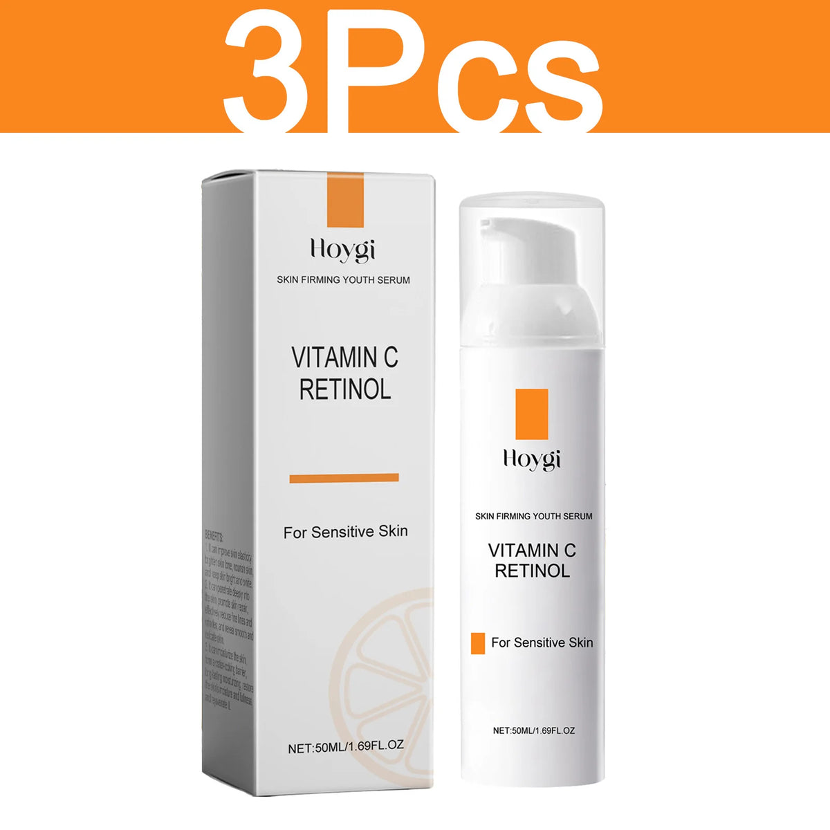 HOYGI Vitamin C & Retinol Face Serum, Brightening & Moisturizing, 50ml