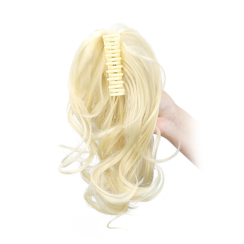 Claw Clip Ponytail Extension, 12 Inch Short Curly Synthetic Hairpiece