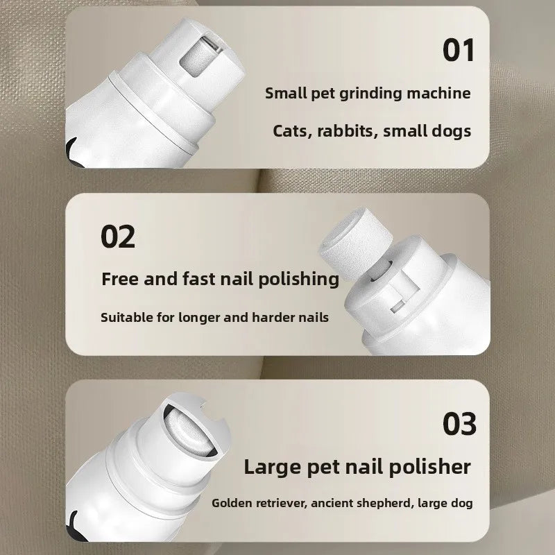 Electric Pet Nail Grinder with LCD Display & 3 Grinding Heads