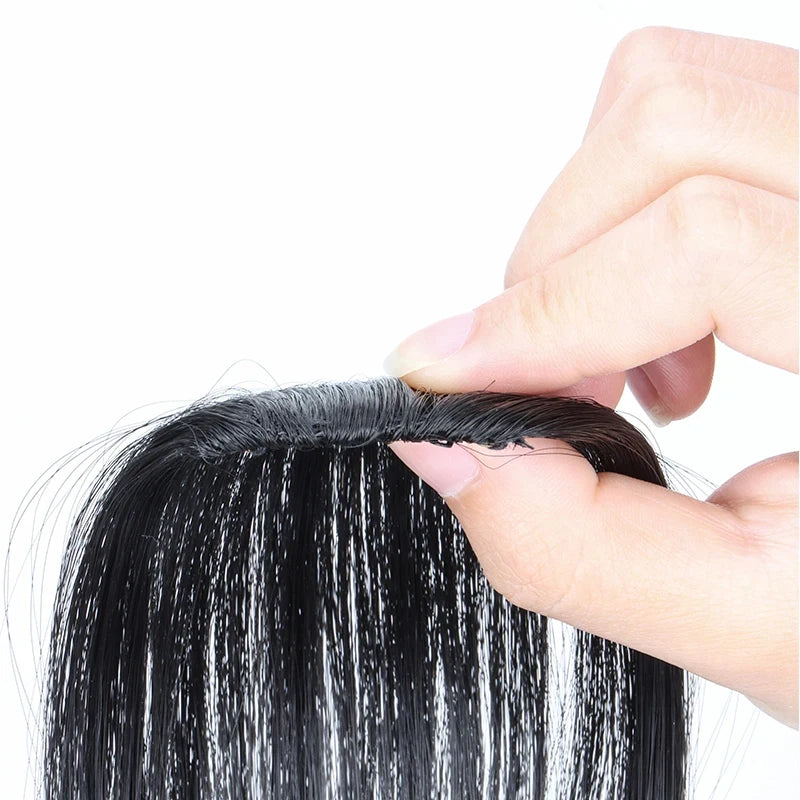Clip-In Air Bangs, Natural Wispy Synthetic Fringe Hairpiece