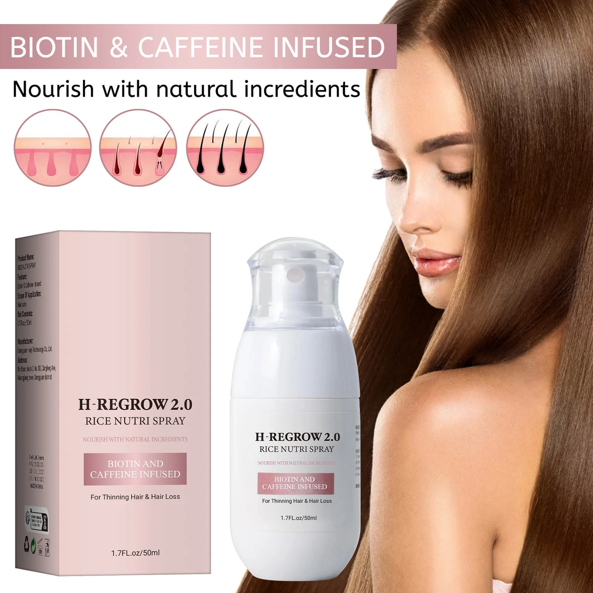 Fermented Rice Water Hair Growth Serum - Scalp Treatment Spray