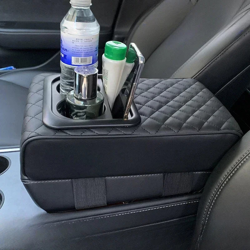 Car Center Console Armrest Cushion with 2 Cup Holders