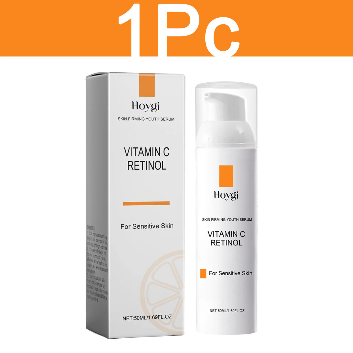 HOYGI Vitamin C & Retinol Face Serum, Brightening & Moisturizing, 50ml