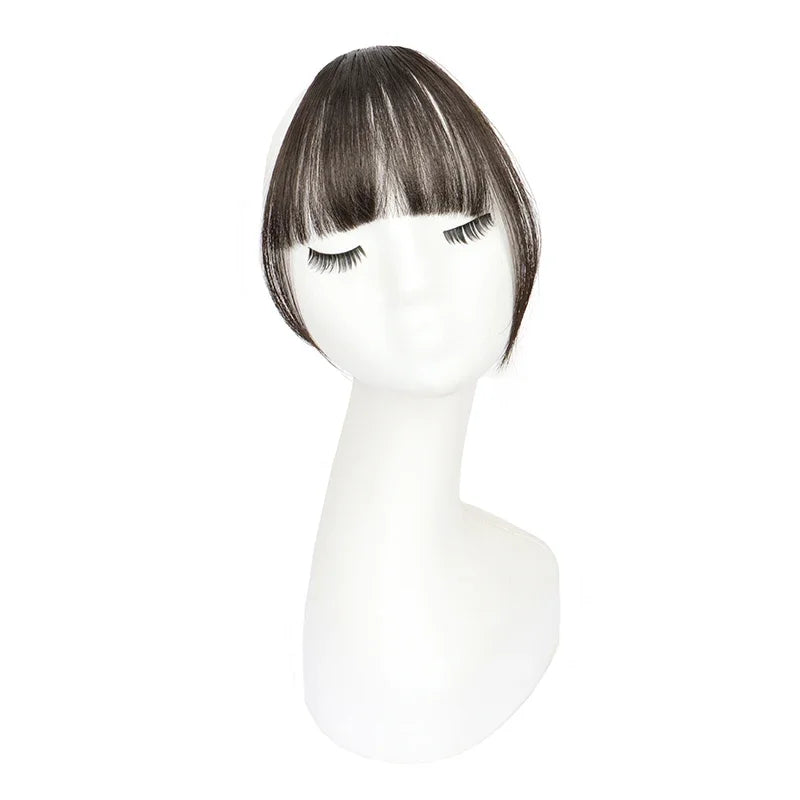 Clip-In Air Bangs, Natural Wispy Synthetic Fringe Hairpiece