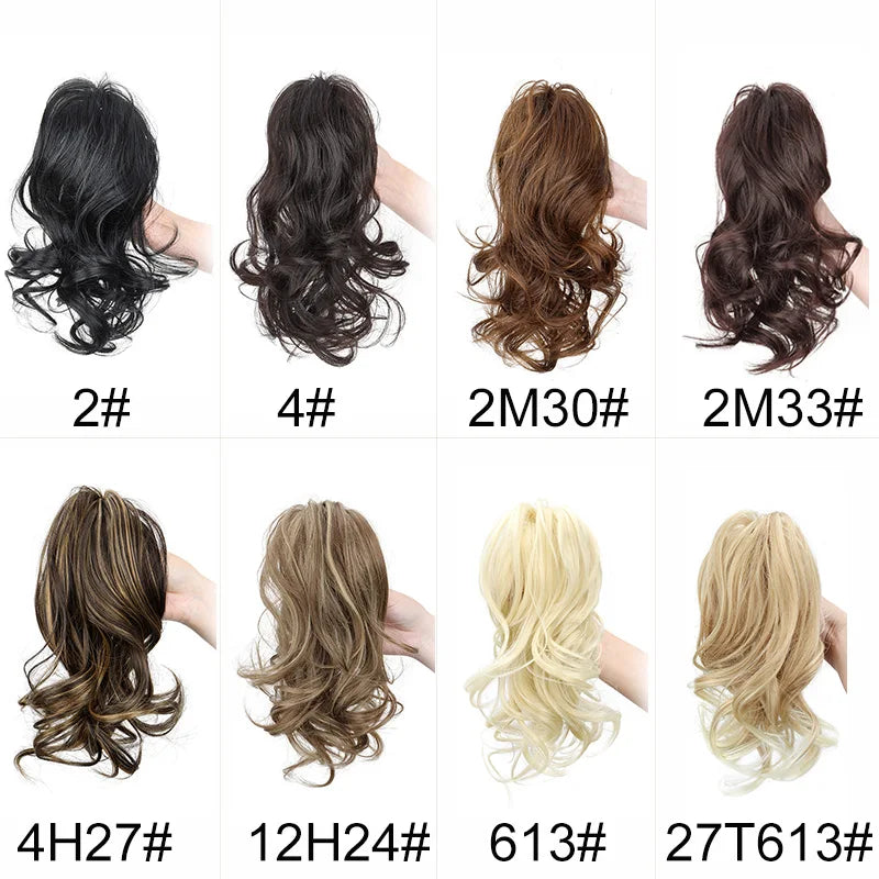 Claw Clip Ponytail Extension, 12 Inch Short Curly Synthetic Hairpiece