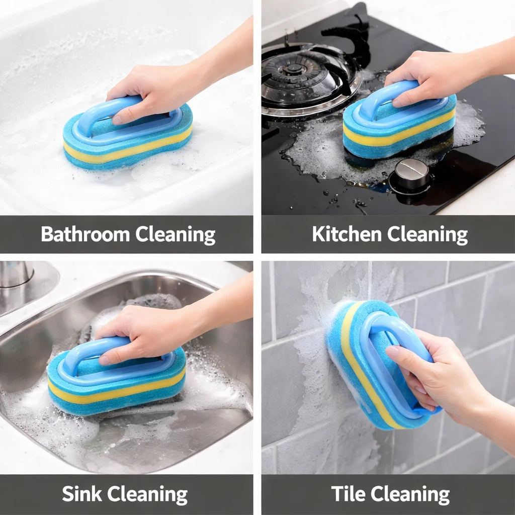 Silicone Dish Scrubber Sponge - Non-Scratch Kitchen Cleaning Brush