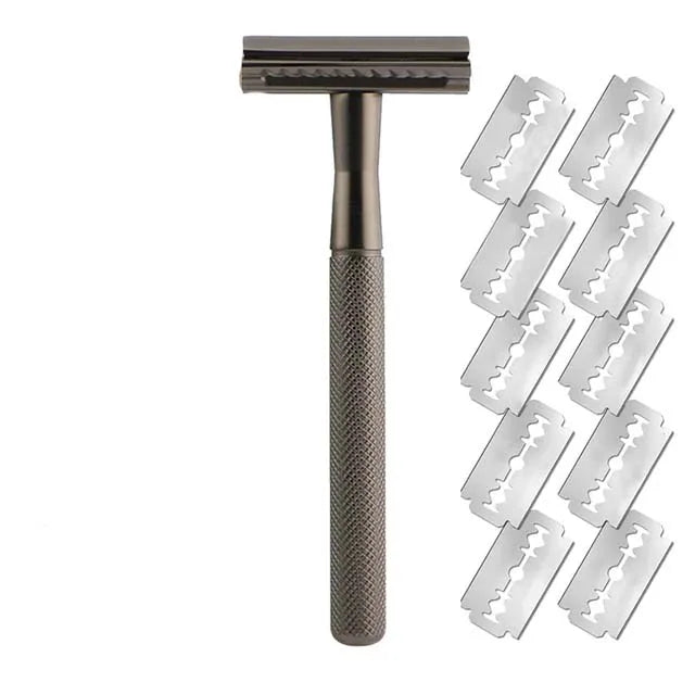 Weighted Double Edge Safety Razor for Men with 10 Blades